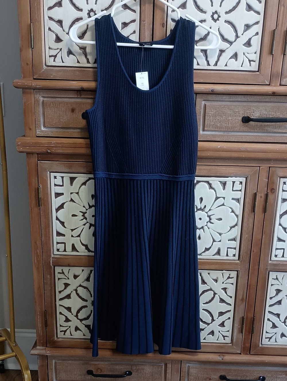 Banana Republic Navy Ribbed Midi Dress